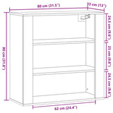 vidaXL Wall Cabinet Old Wood 80x33x80 cm Engineered Wood