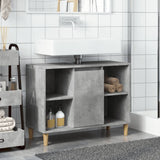 vidaXL Bathroom Cabinet Concrete Grey 80x33x60 cm Engineered Wood