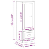 vidaXL Highboard Old Wood 36x35.5x103.5 cm Engineered Wood