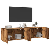 vidaXL TV Cabinets Wall-mounted 2 pcs Old Wood 80x30x41 cm