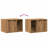 vidaXL Cat Litter Box Enclosure Artisian Oak 60x40x40 cm Engineered Wood