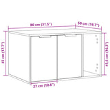 vidaXL Cat Litter Box Enclosure Sonoma Oak 80x50x45 cm Engineered Wood