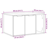 vidaXL Cat Litter Box Enclosure Grey Sonoma 80x50x45 cm Engineered Wood