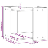 vidaXL Cat Litter Box Enclosure Concrete Grey 53x53x51 cm Engineered Wood