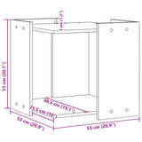 vidaXL Cat Litter Box Enclosure Smoked Oak 53x53x51 cm Engineered Wood