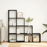 vidaXL Room Divider Bookcase 4-Tier Black 131.5x29x131.5 cm Engineered Wood