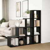 vidaXL Room Divider Bookcase 4-Tier Black 131.5x29x131.5 cm Engineered Wood