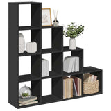 vidaXL Room Divider Bookcase 4-Tier Black 131.5x29x131.5 cm Engineered Wood