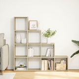 vidaXL Room Divider Bookcase 4-Tier Sonoma Oak 131.5x29x131.5 cm Engineered Wood