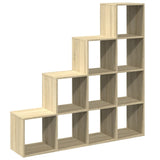 vidaXL Room Divider Bookcase 4-Tier Sonoma Oak 131.5x29x131.5 cm Engineered Wood