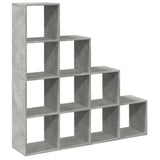 vidaXL Room Divider Bookcase 4-Tier Concrete Grey 131.5x29x131.5 cm Engineered Wood