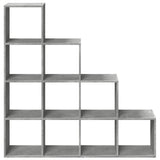 vidaXL Room Divider Bookcase 4-Tier Concrete Grey 131.5x29x131.5 cm Engineered Wood