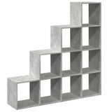 vidaXL Room Divider Bookcase 4-Tier Concrete Grey 131.5x29x131.5 cm Engineered Wood