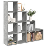 vidaXL Room Divider Bookcase 4-Tier Concrete Grey 131.5x29x131.5 cm Engineered Wood