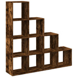 vidaXL Room Divider Bookcase 4-Tier Smoked Oak 131.5x29x131.5 cm Engineered Wood