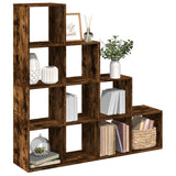 vidaXL Room Divider Bookcase 4-Tier Smoked Oak 131.5x29x131.5 cm Engineered Wood