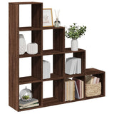 vidaXL Room Divider Bookcase 4-Tier Brown Oak 131.5x29x131.5 cm Engineered Wood