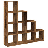 vidaXL Room Divider Bookcase 4-Tier Old Wood 131.5x29x131.5 cm Engineered Wood