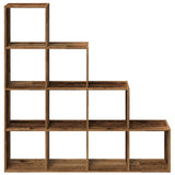 vidaXL Room Divider Bookcase 4-Tier Old Wood 131.5x29x131.5 cm Engineered Wood