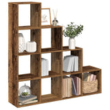 vidaXL Room Divider Bookcase 4-Tier Old Wood 131.5x29x131.5 cm Engineered Wood