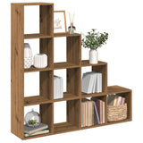 vidaXL Room Divider Bookcase 4-Tier Artisan Oak 131.5x29x131.5 cm Engineered Wood