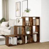 vidaXL Room Divider Bookcase 3-Tier Smoked Oak 137.5x29x103.5 cm Engineered Wood