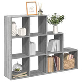 vidaXL Room Divider Bookcase 3-Tier Grey Sonoma 137.5x29x103.5 cm Engineered Wood