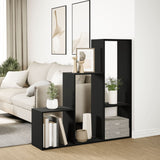 vidaXL Room Divider Bookcase 3-Tier Black 123x29x123 cm Engineered Wood