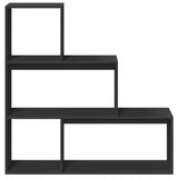 vidaXL Room Divider Bookcase 3-Tier Black 123x29x123 cm Engineered Wood