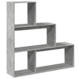 vidaXL Room Divider Bookcase 3-Tier Concrete Grey 123x29x123 cm Engineered Wood