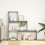 vidaXL Room Divider Bookcase 3-Tier Concrete Grey 123x29x123 cm Engineered Wood