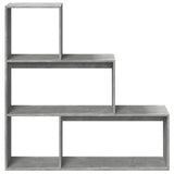 vidaXL Room Divider Bookcase 3-Tier Concrete Grey 123x29x123 cm Engineered Wood