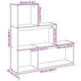 vidaXL Room Divider Bookcase 3-Tier Smoked Oak 123x29x123 cm Engineered Wood