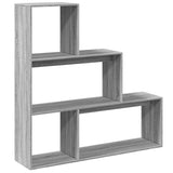 vidaXL Room Divider Bookcase 3-Tier Grey Sonoma 123x29x123 cm Engineered Wood