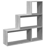 vidaXL Room Divider Bookcase 3-Tier Grey Sonoma 123x29x123 cm Engineered Wood