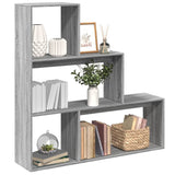 vidaXL Room Divider Bookcase 3-Tier Grey Sonoma 123x29x123 cm Engineered Wood