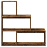 vidaXL Room Divider Bookcase 3-Tier Old Wood 123x29x123 cm Engineered Wood