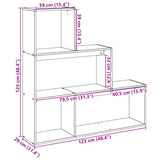 vidaXL Room Divider Bookcase 3-Tier Old Wood 123x29x123 cm Engineered Wood