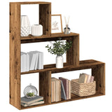 vidaXL Room Divider Bookcase 3-Tier Old Wood 123x29x123 cm Engineered Wood