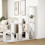 vidaXL Room Divider Bookcase 4-Tier White 143.5x29x143.5 cm Engineered Wood