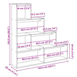 vidaXL Room Divider Bookcase 4-Tier White 143.5x29x143.5 cm Engineered Wood