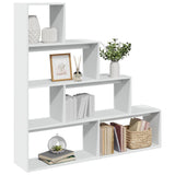 vidaXL Room Divider Bookcase 4-Tier White 143.5x29x143.5 cm Engineered Wood