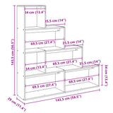 vidaXL Room Divider Bookcase 4-Tier Black 143.5x29x143.5 cm Engineered Wood