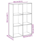 vidaXL Room Divider Bookcase White 69.5x29x103.5 cm Engineered Wood