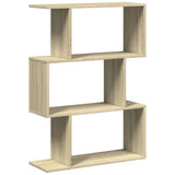 vidaXL Room Divider Bookcase 3-Tier Sonoma Oak 70x24x97 cm Engineered Wood