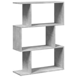 vidaXL Room Divider Bookcase 3-Tier Concrete Grey 70x24x97 cm Engineered Wood