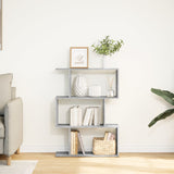 vidaXL Room Divider Bookcase 3-Tier Concrete Grey 70x24x97 cm Engineered Wood