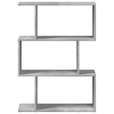 vidaXL Room Divider Bookcase 3-Tier Concrete Grey 70x24x97 cm Engineered Wood