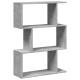 vidaXL Room Divider Bookcase 3-Tier Concrete Grey 70x24x97 cm Engineered Wood