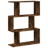 vidaXL Room Divider Bookcase 3-Tier Smoked Oak 70x24x97 cm Engineered Wood